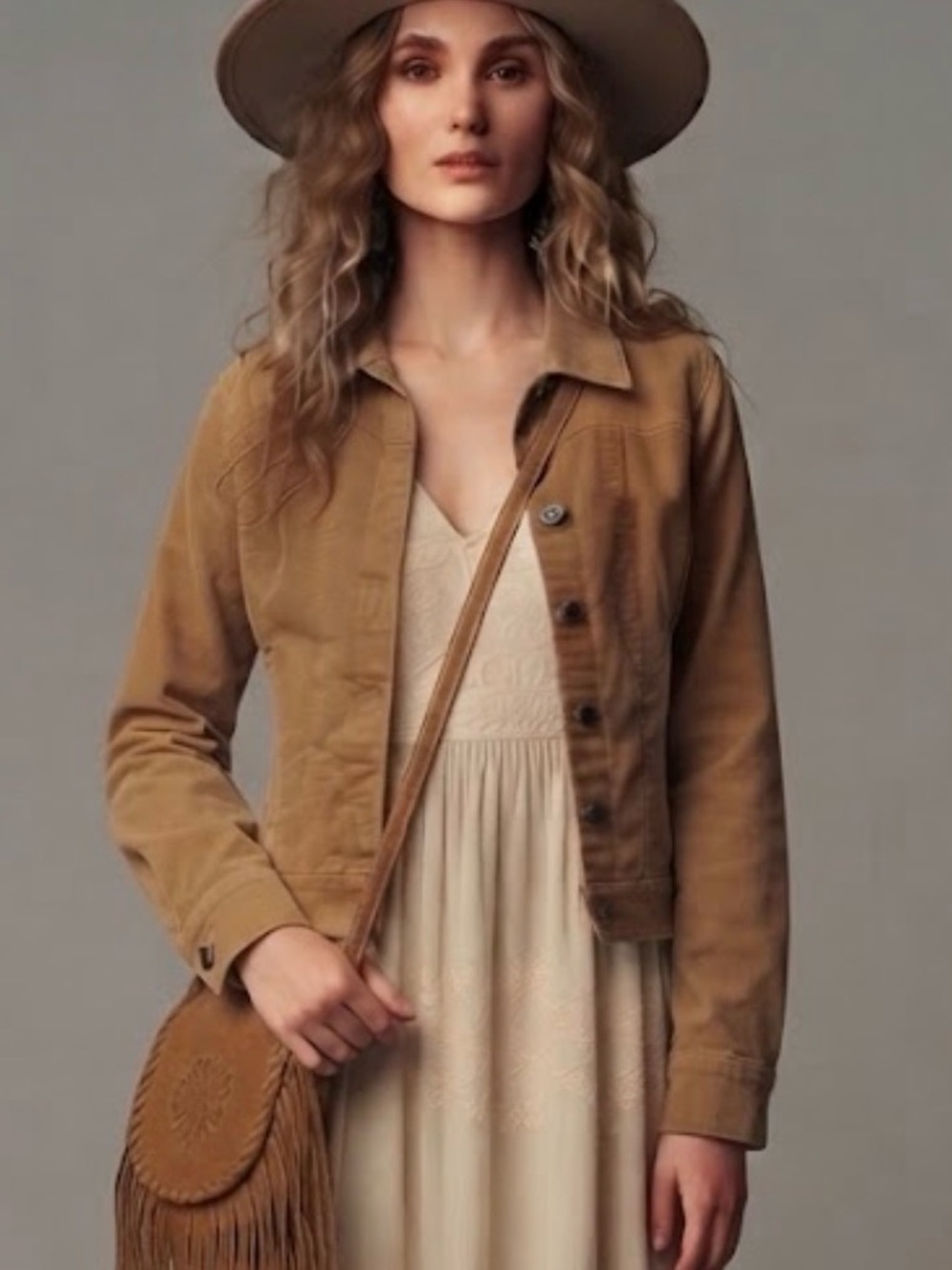Women's Camel Tan Corduroy Button-Front Jacket Size Petite Small Stretch Cotton